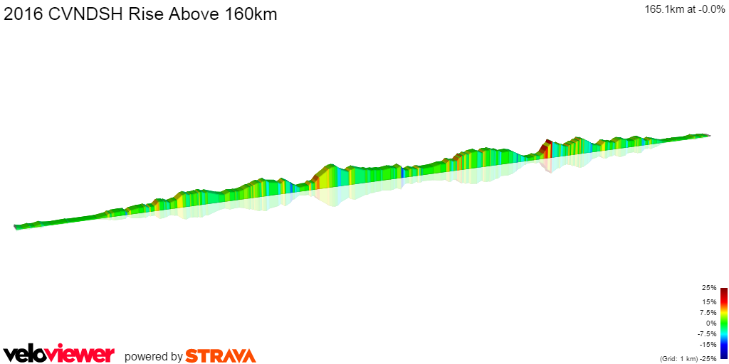 2D Elevation profile image for 2016 CVNDSH Rise Above 160km