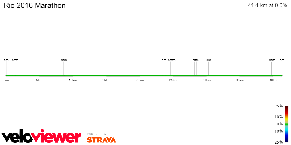 2D Elevation profile image for Rio 2016 Marathon