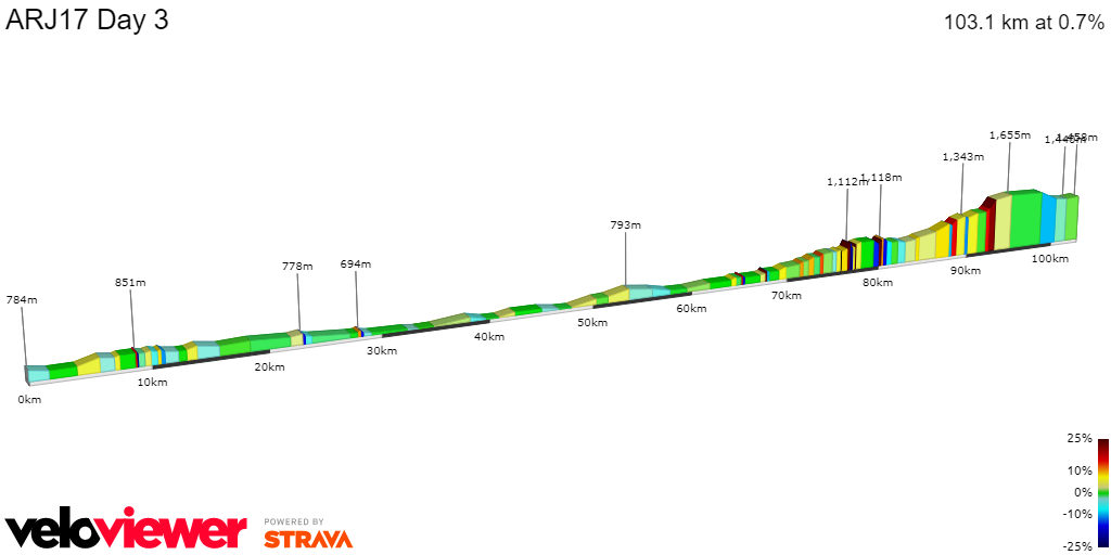 2D Elevation profile image for ARJ17 Day 3