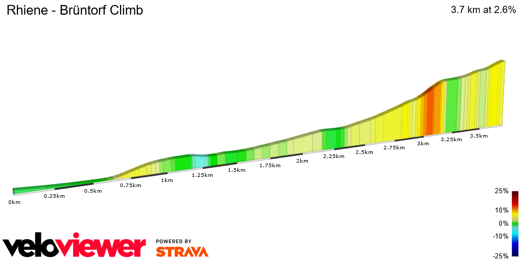 2D Elevation profile image for Rhiene - Brüntorf Climb