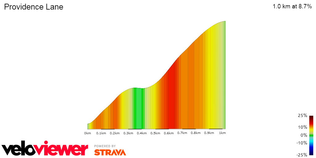 2D Elevation profile image for Providence Lane