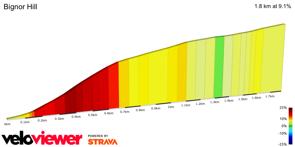 2D Elevation profile image for Bignor Hill