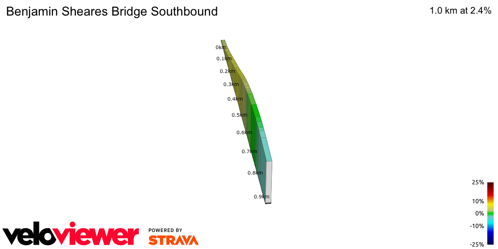 2D Elevation profile image for Benjamin Sheares Bridge Southbound