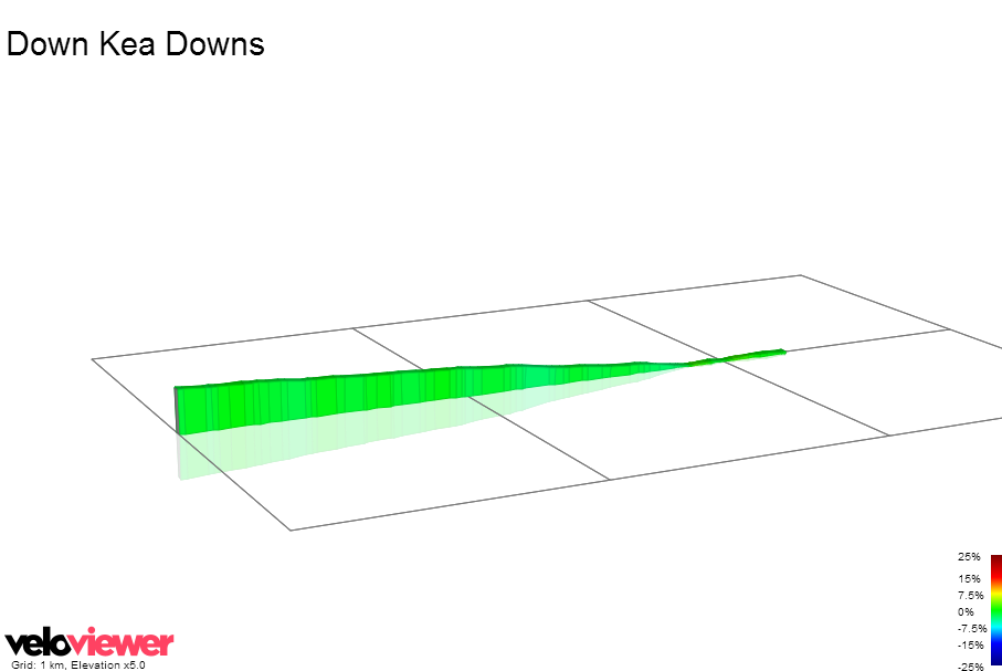 2D Elevation profile image for Down Kea Downs