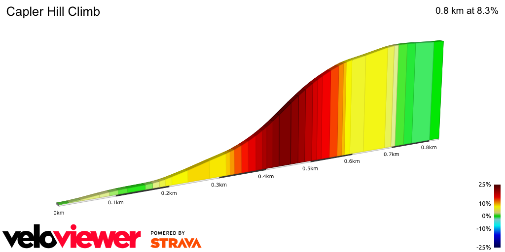 2D Elevation profile image for Capler Hill Climb