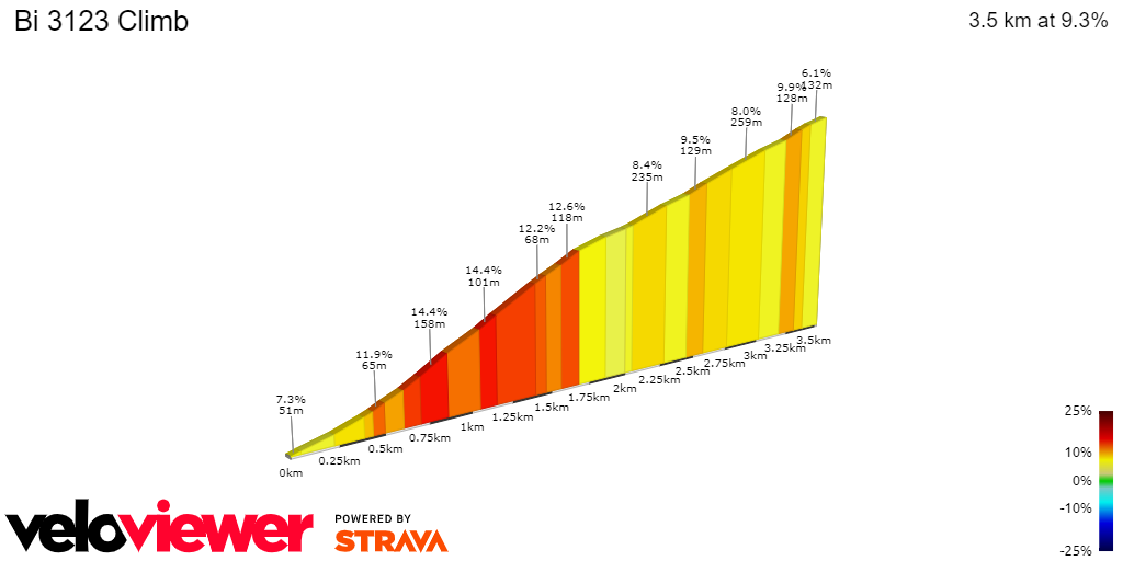 2D Elevation profile image for Bi 3123 Climb