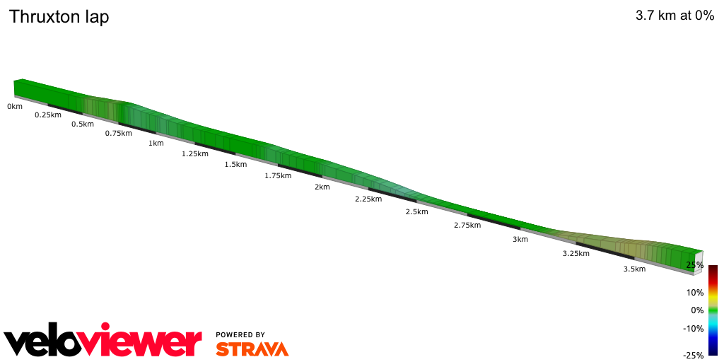 2D Elevation profile image for Thruxton lap