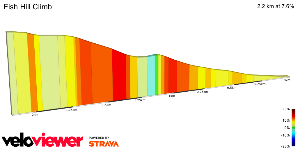 2D Elevation profile image for Fish Hill Climb