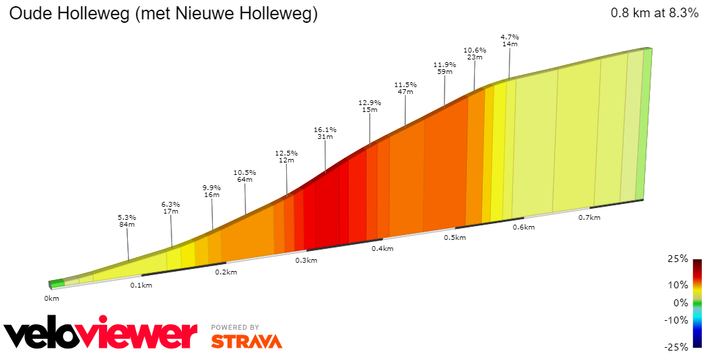 2D Elevation profile image for Oude Holleweg (met Nieuwe Holleweg)