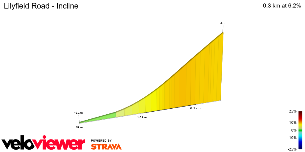 2D Elevation profile image for Lilyfield Road - Incline