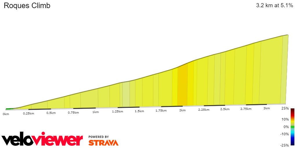 2D Elevation profile image for Roques Climb