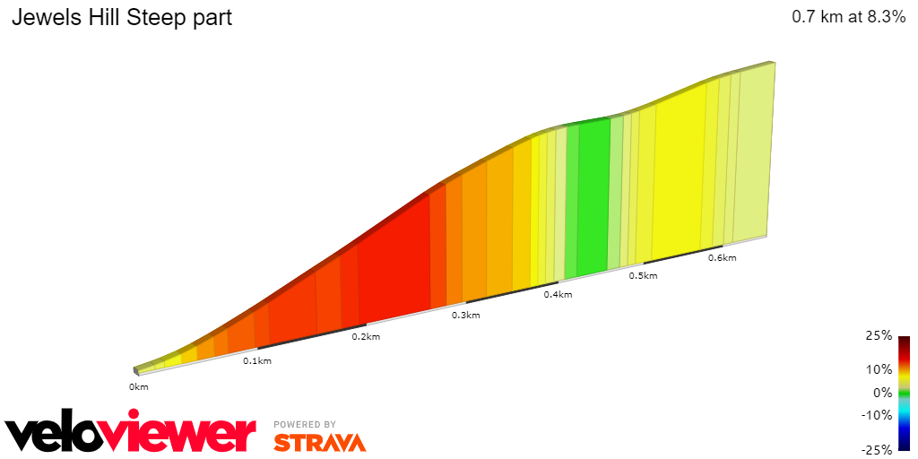 2D Elevation profile image for Jewels Hill Steep part