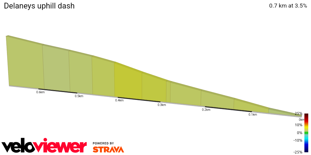 2D Elevation profile image for Delaneys uphill dash