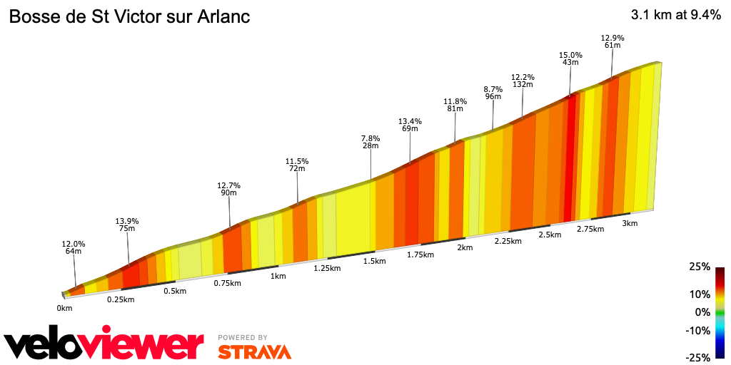 2D Elevation profile image for Bosse de St Victor sur Arlanc