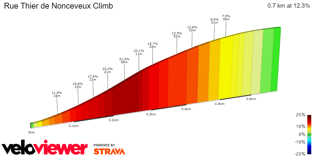 2D Elevation profile image for Rue Thier de Nonceveux Climb