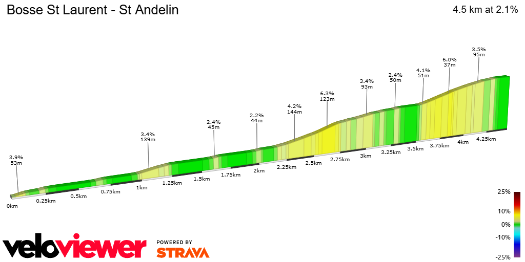 2D Elevation profile image for Bosse St Laurent - St Andelin