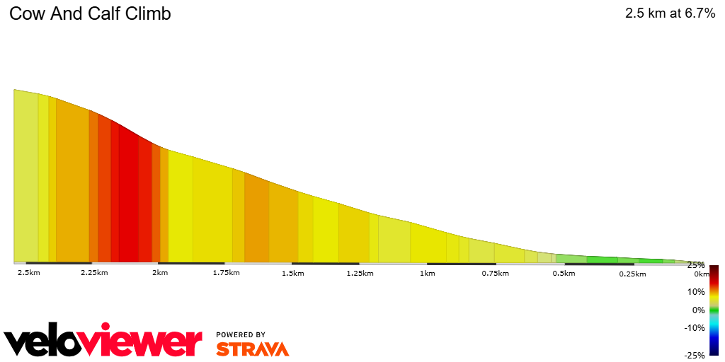 2D Elevation profile image for Cow And Calf Climb 