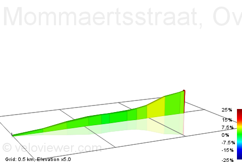 2D Elevation profile image for Mommaertsstraat, Overijse