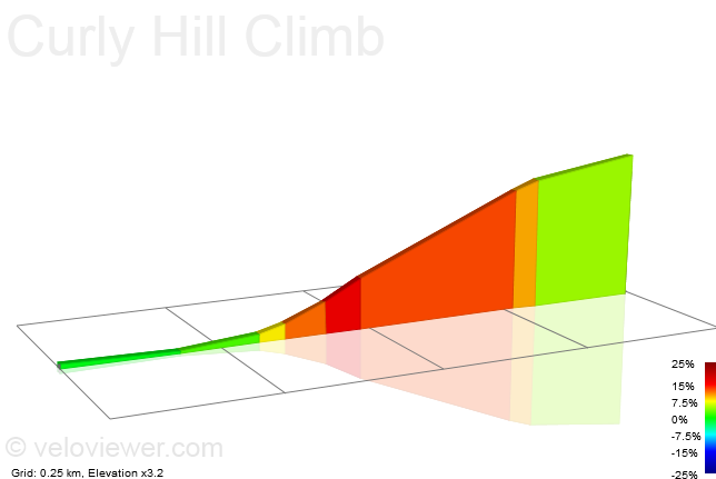 2D Elevation profile image for Curly Hill Climb
