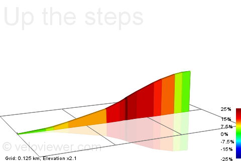 2D Elevation profile image for Up the steps