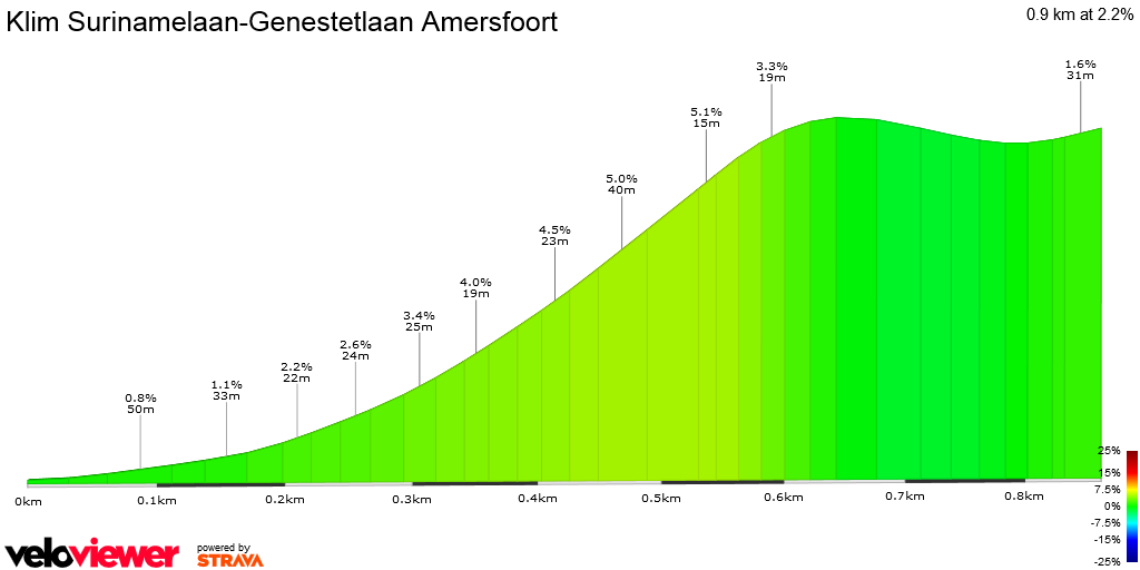 2D Elevation profile image for Klim Surinamelaan-Genestetlaan Amersfoort
