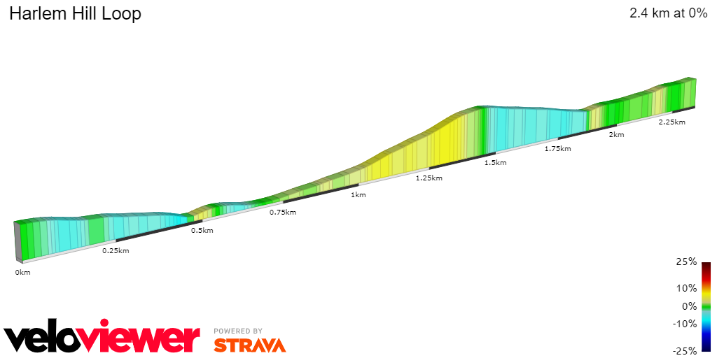 2D Elevation profile image for Harlem Hill Loop