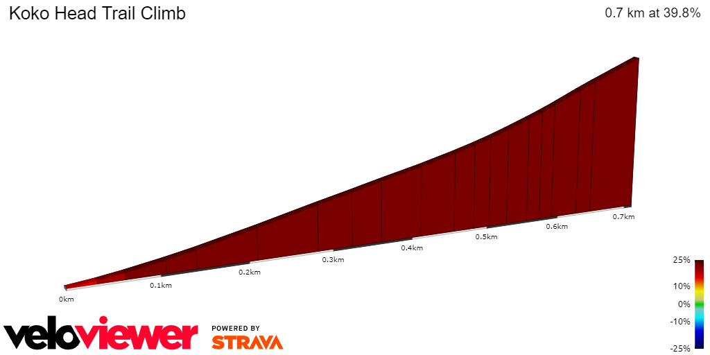 2D Elevation profile image for Koko Head Trail Climb