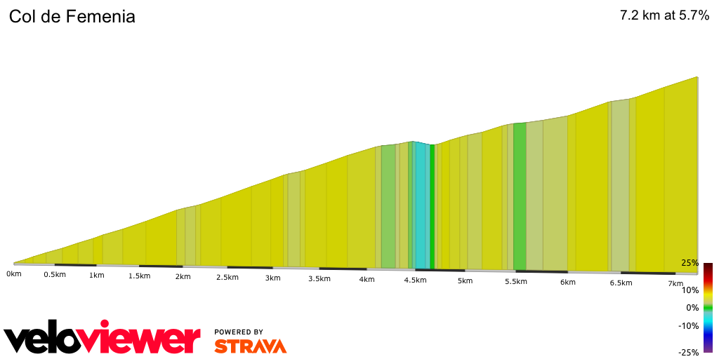 2D Elevation profile image for Col de Femenia