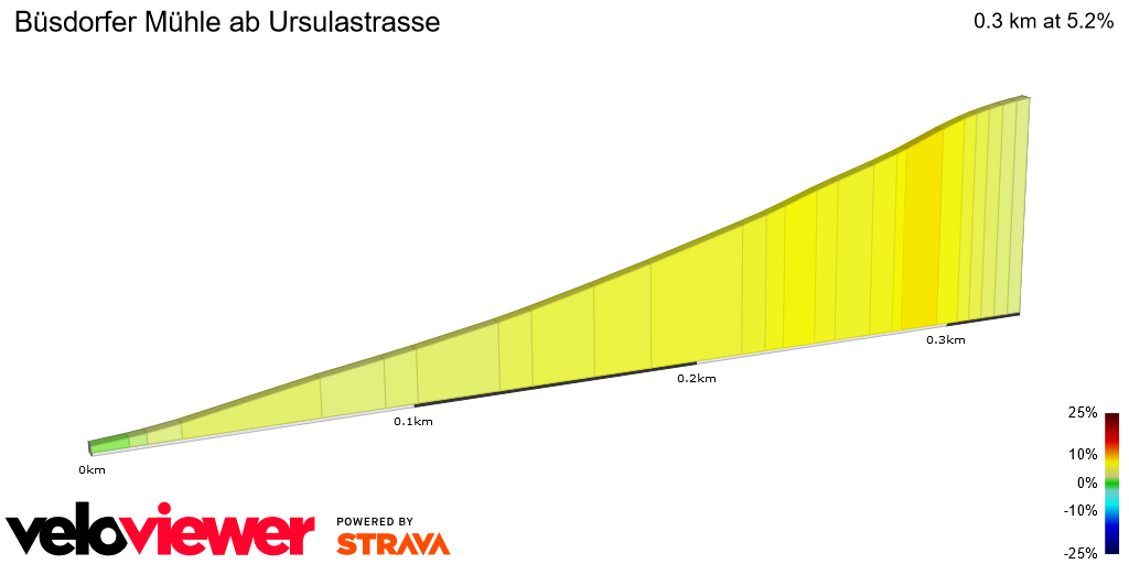 2D Elevation profile image for Büsdorfer Mühle ab Ursulastrasse