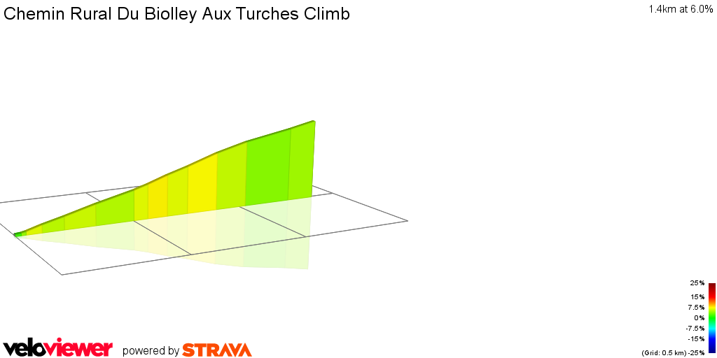 2D Elevation profile image for Chemin Rural Du Biolley Aux Turches Climb