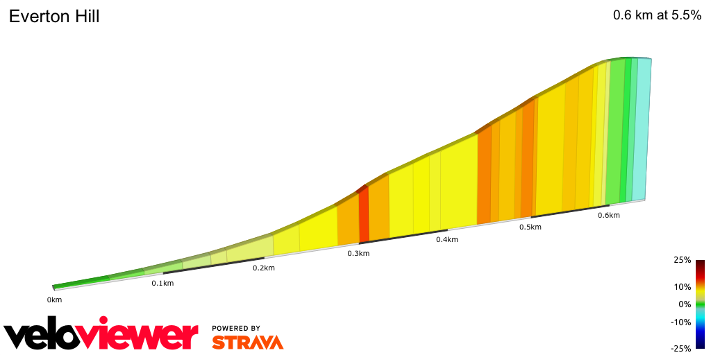 2D Elevation profile image for Everton Hill