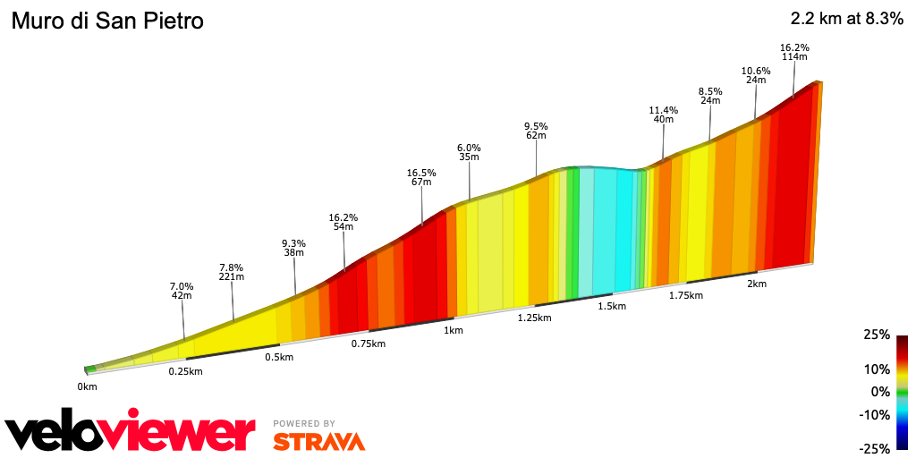 2D Elevation profile image for Muro di San Pietro
