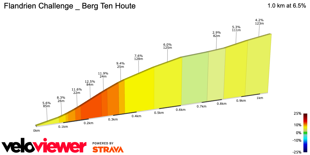 2D Elevation profile image for Flandrien Challenge _ Berg Ten Houte