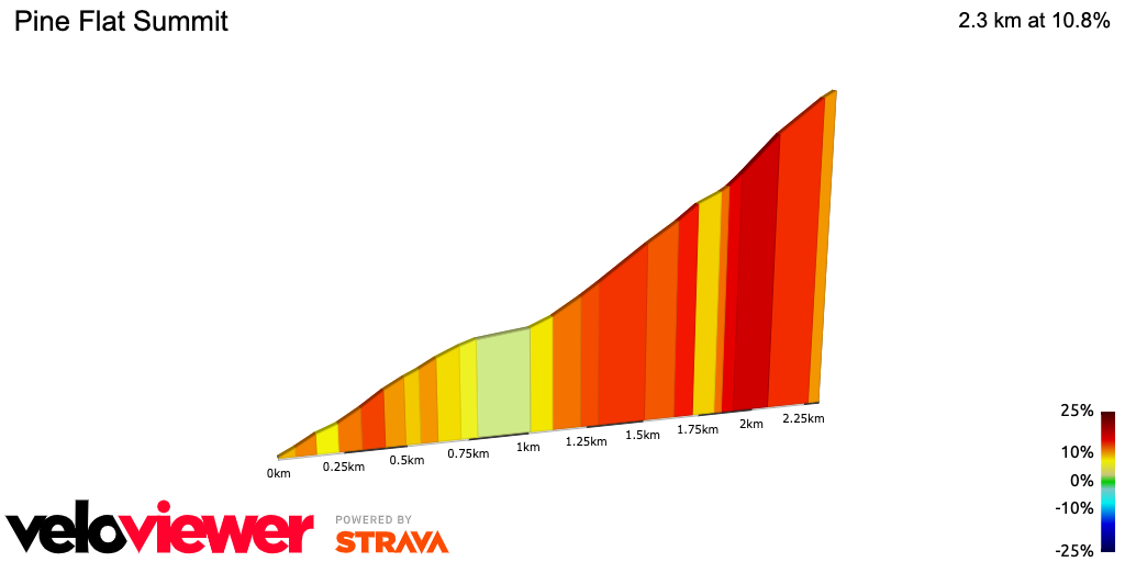 2D Elevation profile image for Pine Flat Summit