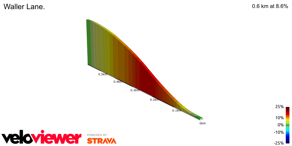 2D Elevation profile image for Waller Lane.