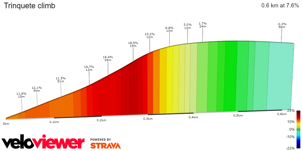 2D Elevation profile image for Trinquete climb