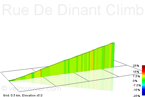 2D Elevation profile image for Rue De Dinant Climb