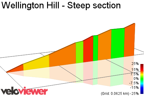 2D Elevation profile image for Wellington Hill - Steep section