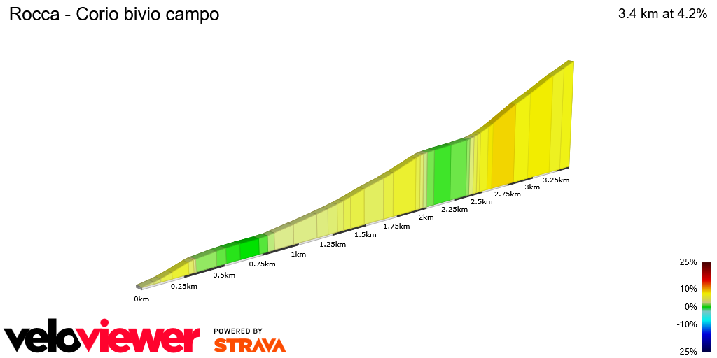 2D Elevation profile image for Rocca - Corio bivio campo