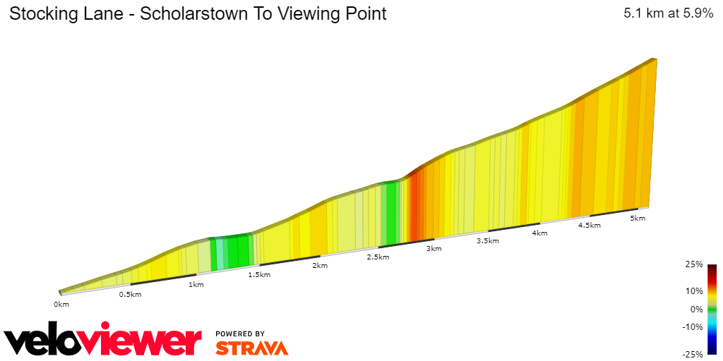 2D Elevation profile image for Stocking Lane - Scholarstown To Viewing Point