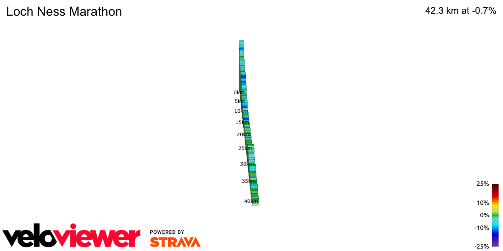 2D Elevation profile image for Loch Ness Marathon