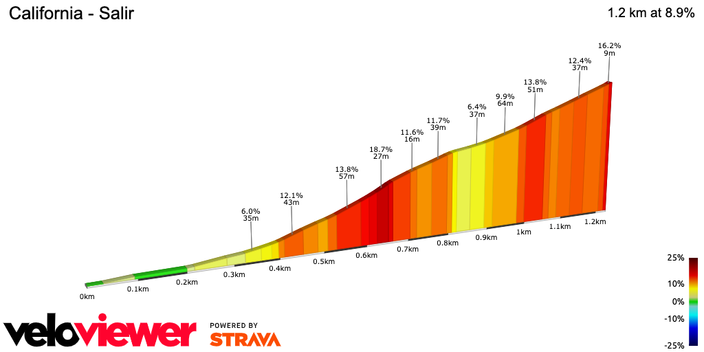 2D Elevation profile image for California - Salir