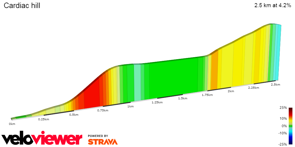 2D Elevation profile image for Cardiac hill