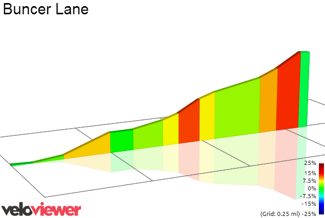 2D Elevation profile image for Buncer Lane