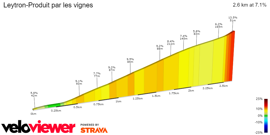 2D Elevation profile image for Leytron-Produit par les vignes