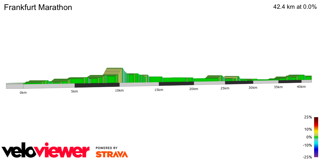 2D Elevation profile image for Frankfurt Marathon