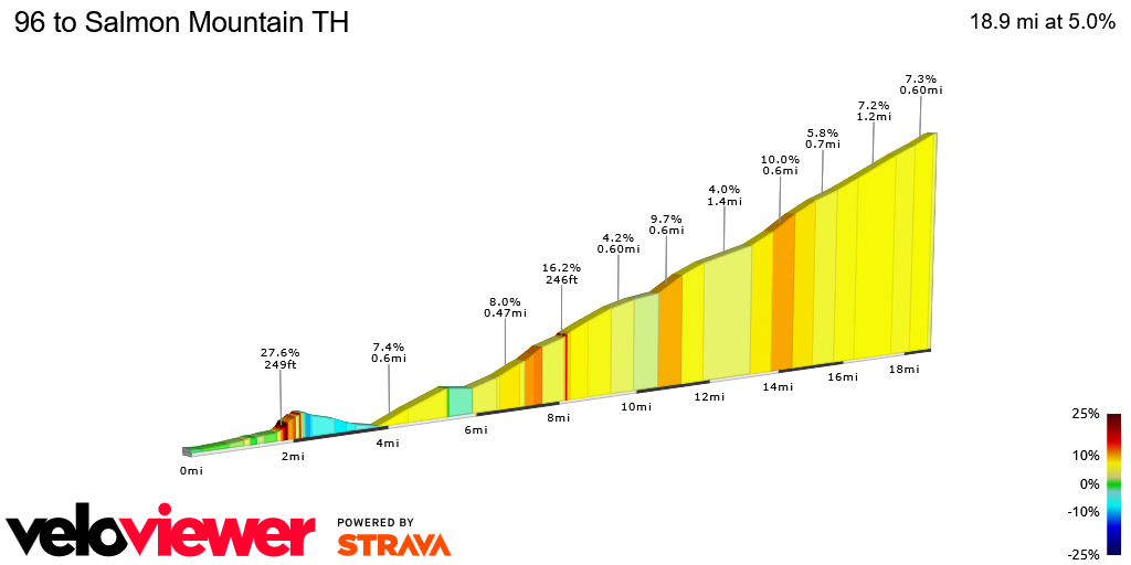 2D Elevation profile image for 96 to Salmon Mountain TH