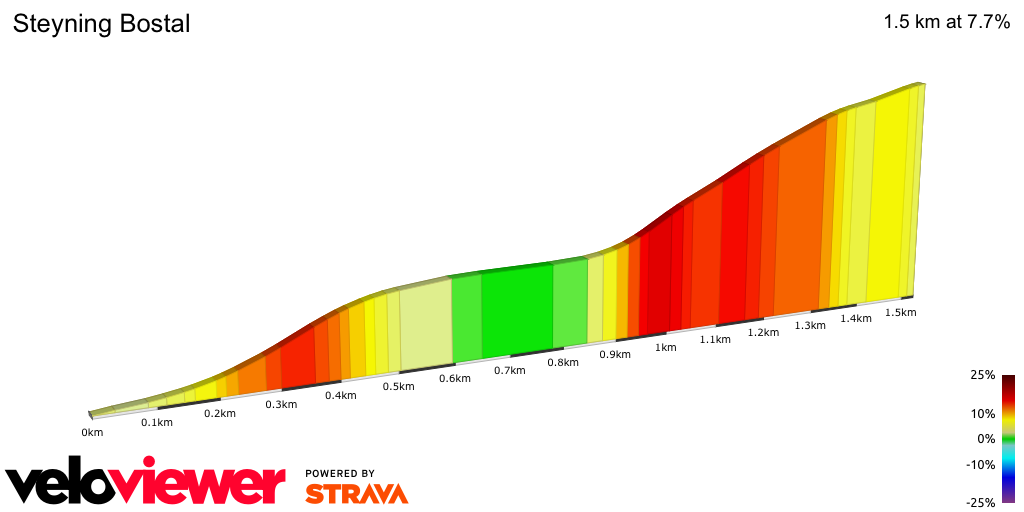 2D Elevation profile image for Steyning Bostal