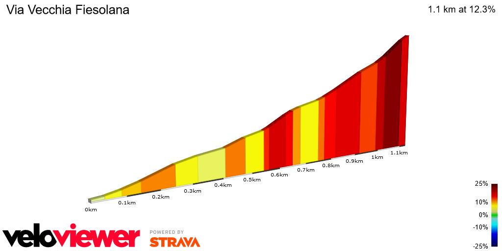 2D Elevation profile image for Via Vecchia Fiesolana