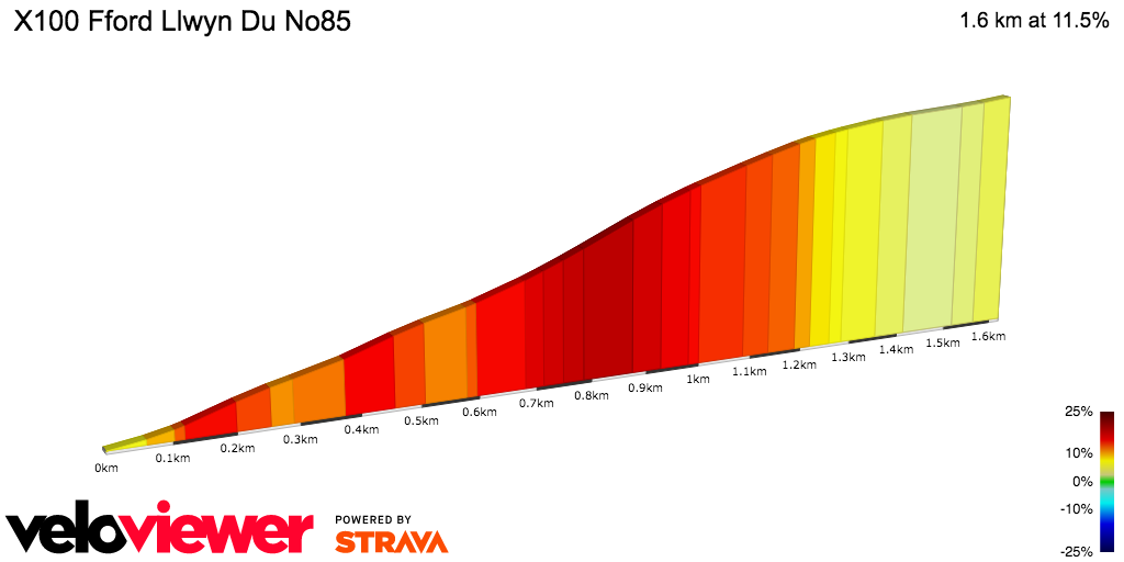 2D Elevation profile image for X100 Fford Llwyn Du No85